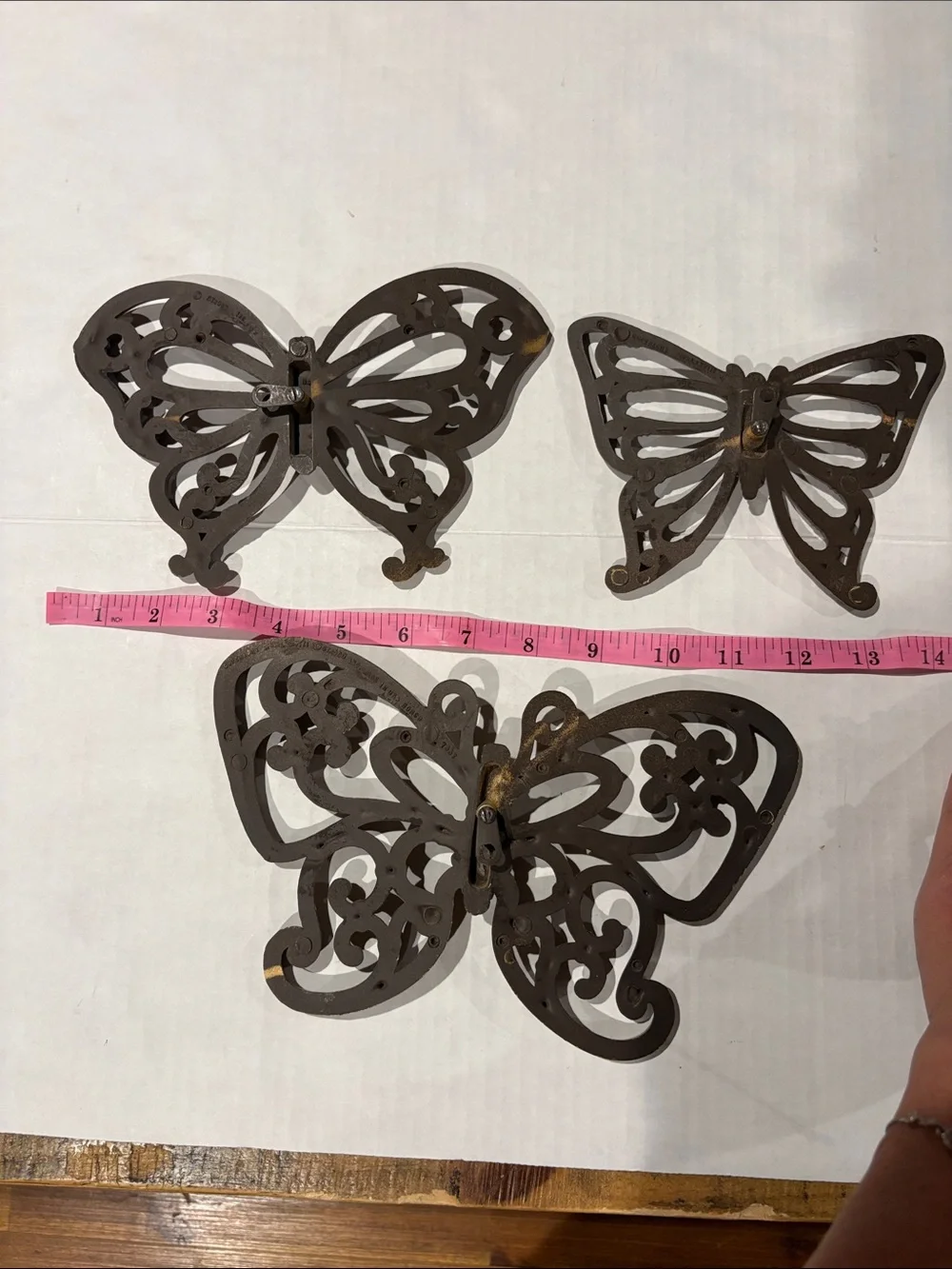 Homco Ornate Brown Butterfly Wall Trio